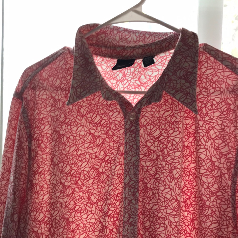 vintage line drawing button up